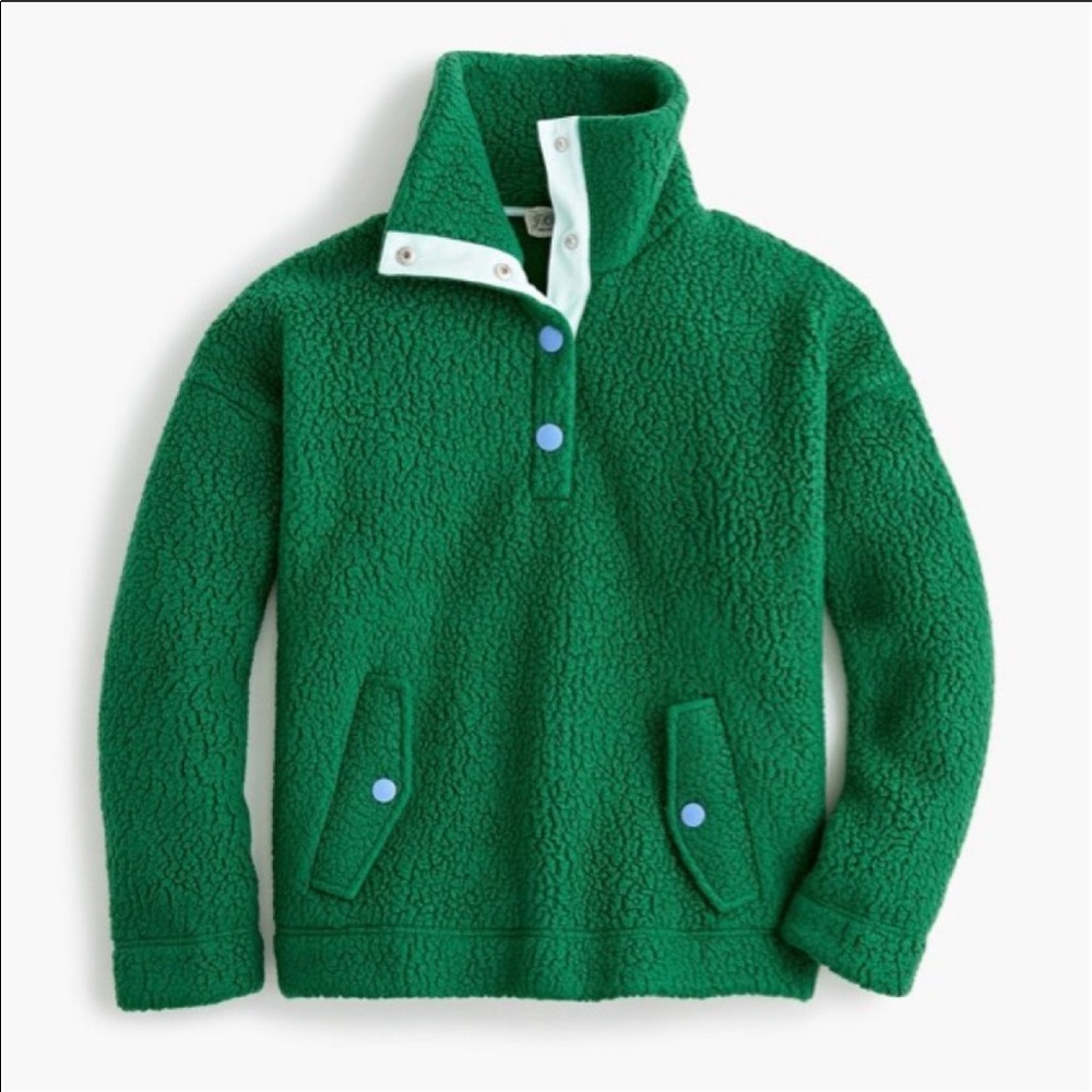 J Crew snap collar Polartec fleece pullover